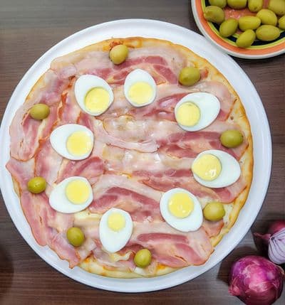 Pizza con panceta