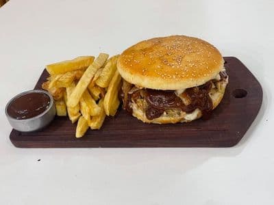 Hamburg de bondiola con papas