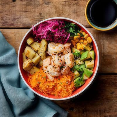 Salmón Shrimp Poke