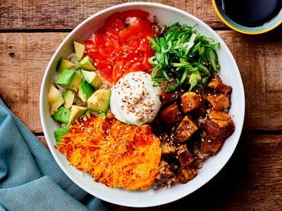 Teriyaki chicken sushi salad